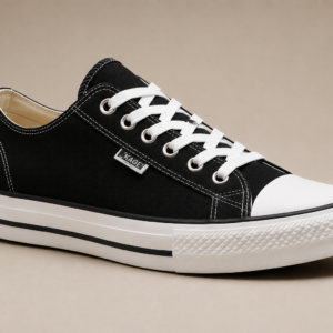 Kags Low-Top Canvas Sneaker (Black/White)
