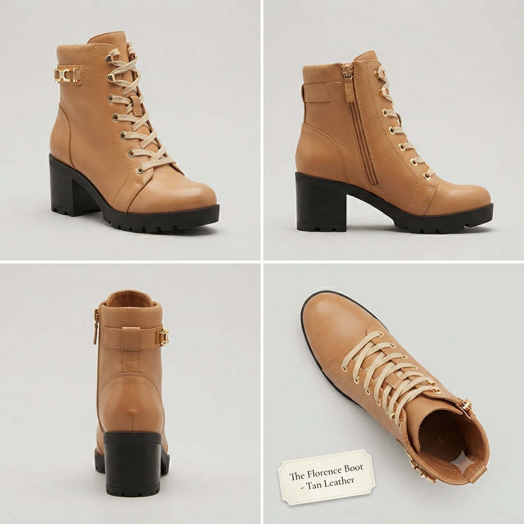 Beige Ankle-Length Platform Boots - Image 3